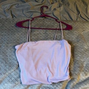 Purple straight neck crop top, size L